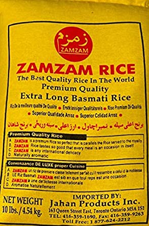 Basmati Rice- Zamzam 4x10lbs – Alex Food Service